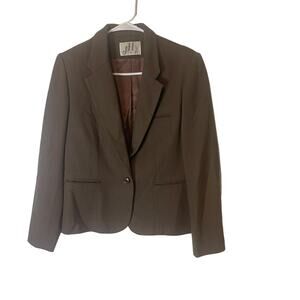 J H Collectibles Vintage 90s Women's Size 12 Brown One‎ Button Blazer